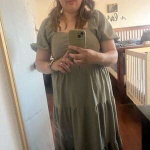 Olive green maxi Dress